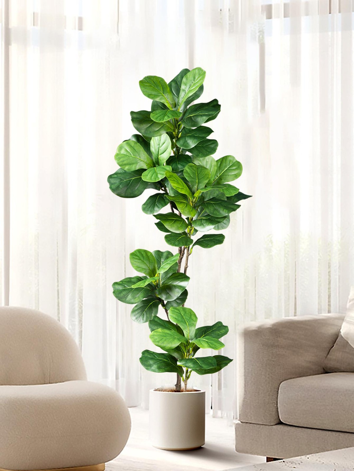 Large Artificial Ficus Tree 70 135cm Fake Rubber Plant Indoor Outdoor Home Decor