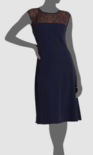 Ralph Lauren Lauren Women's Blue Beaded Georgette Cocktail Dress Size 4