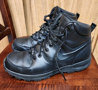 Nike Manoa Leather Triple Black Work Shoe Boots 454350 003 Mens Size 11