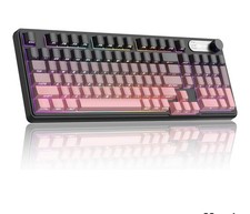 MageGee GK960 Wireless Gaming Keyboard, Side Printed Keycaps - Black/Pink