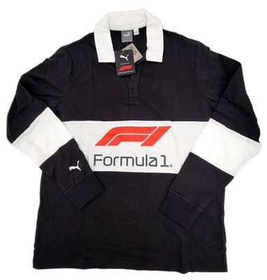 Puma Formula 1 F1 Rugby Polo Shirt Men's XL Long Sleeve 627247 01 Black NWT