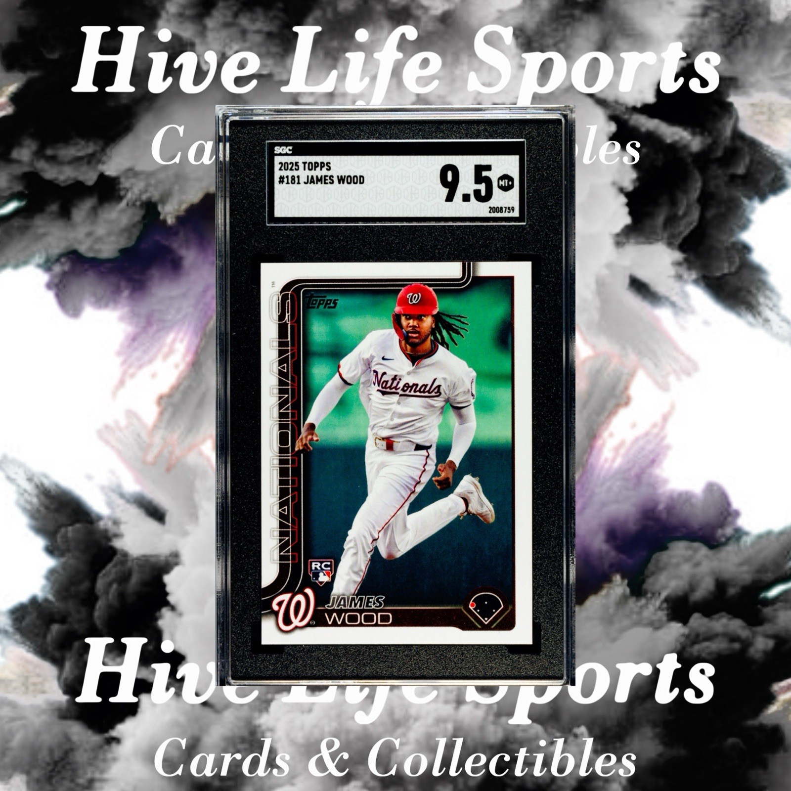 James Wood 2025 Topps Series 1 RC #181 Washington Nationals SGC 9.5