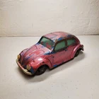 VINTAGE 1960s BANDAI TIN TOY VOLKSWAGEN SEDAN RARE MADE IN JAPAN PINK