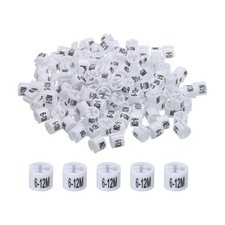 150 x Clothes Hanger Marker 6-12M, White Colored Hanger Sizer Garment Tag