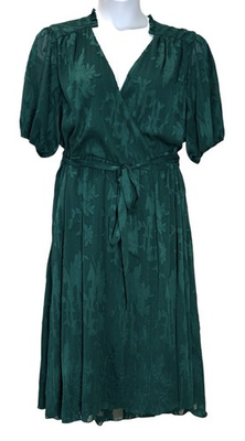 #ad Draper James Short Sleeve Floral Green Midi Wrap Dress Women’s Size XXL $20.88