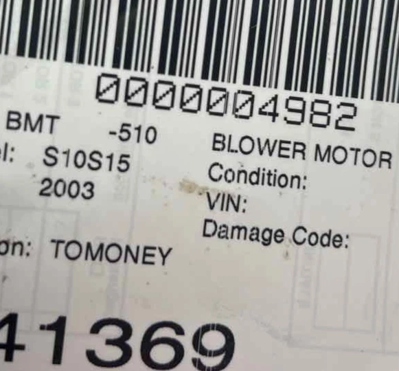 Fits 1994-2003 GMC Chevrolet S10/S15/Sonoma, Blower Motor, OEM:19179474 Foto 3 de 3