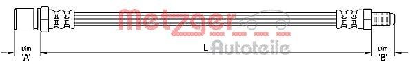 Metzger Autoteile Bremsschlauch 4110487 FüR CitroËN Passend FüR Fiat Peugeot-image