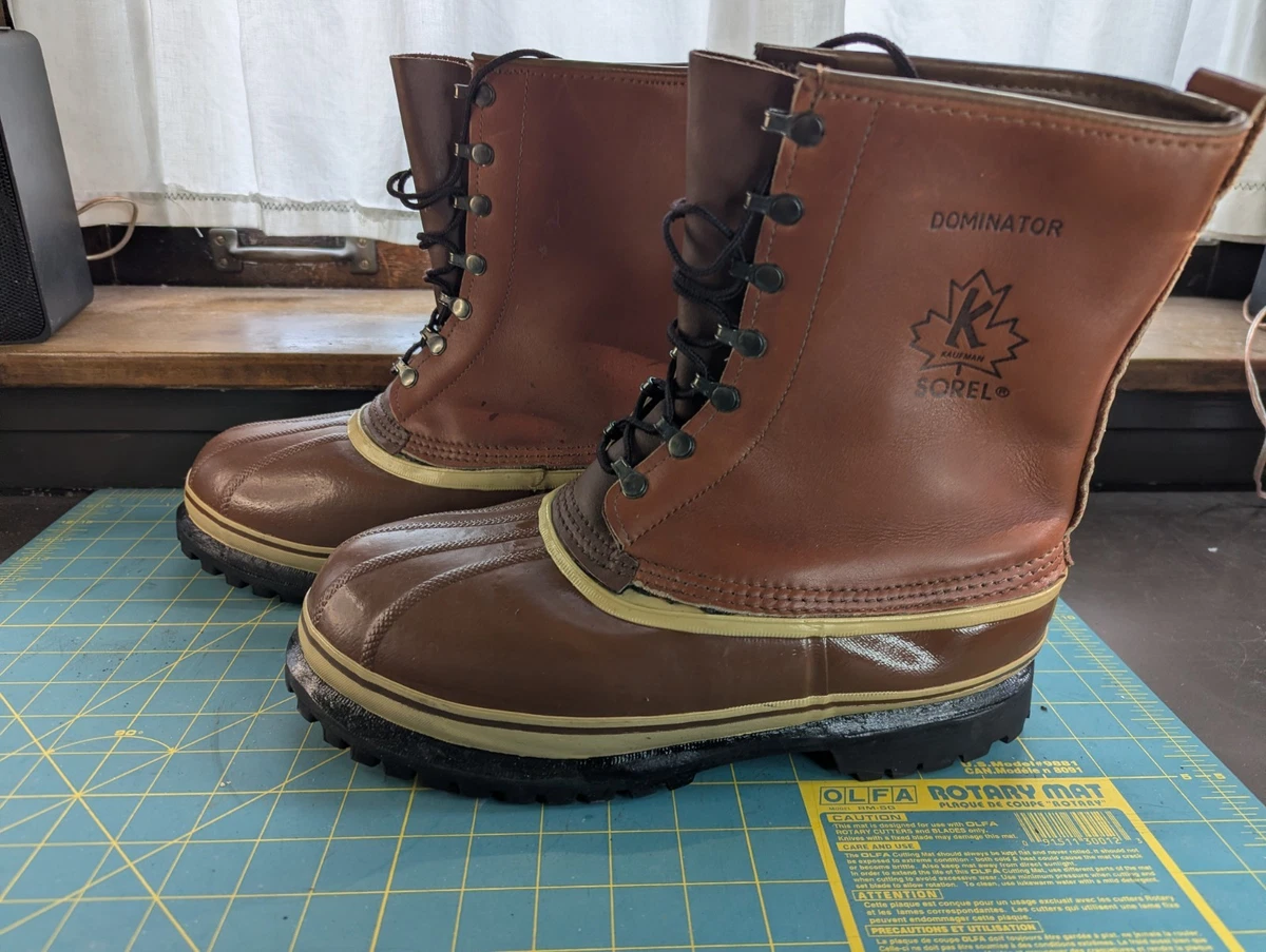 Vintage Sorel Dominator Winter Boots Men\'s 9 Brown Leather Made in Canada Size 9 SOREL Dominator Leather Lace Up Snow Boots | Mercari main image 2