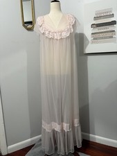 Vintage Shadow line Pink Chiffon Peignoir.