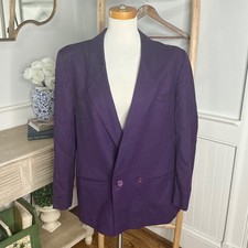 Pendleton Vintage Purple Wool Double Breasted Blazer Jacket Made in USA Size 10