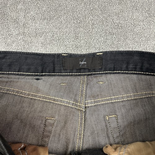Jean Zegna City para hombre 32 x 34 algodón elástico marrón oscuro calce clásico recto - Imagen 4 de 12