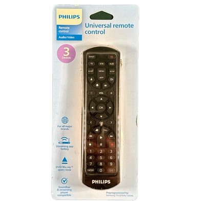 Philips SRP4322B/27 3-Device Universal Remote Control Audio Video Black Open Box