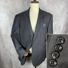 Jos A Bank Travel Jacket Men 48L Gray Blazer Wool Stretch Performance NEW