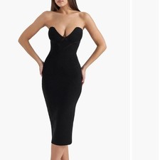 House of Cb Magdelena Midi Cocktail Dress, XS