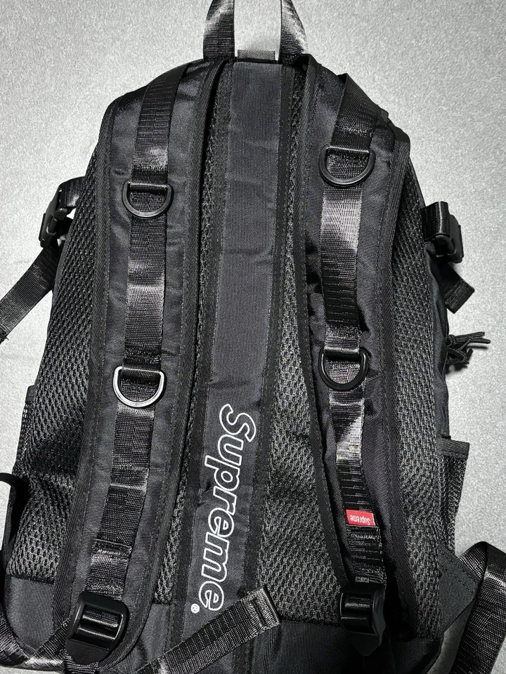 全新 Supreme FW22 CORDURA 背包 黑色 盒子 标志 — 第 3/4 张图片