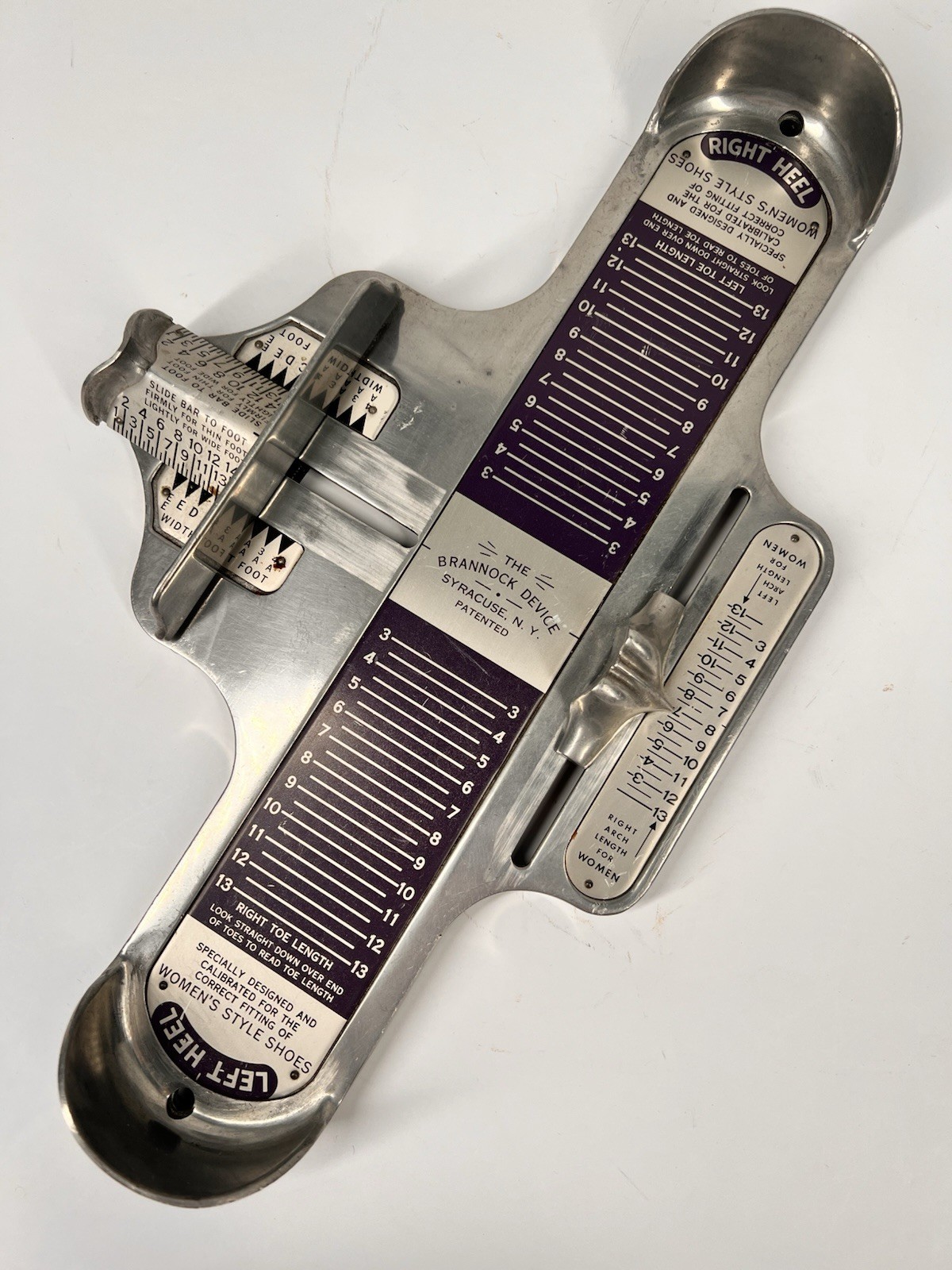 Vintage Brannock Device Women’s Shoe Foot Measuring Tool Made in USA