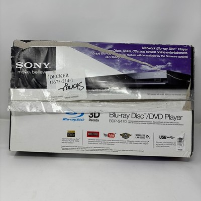 Sony Blu-Ray BDP-S470 Disc DVD Player HD 1080p Youtube Netflix With Remote NEW