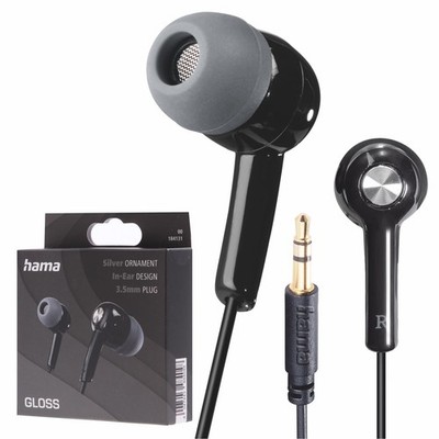 Hama Germany | Gloss Black Wired Earphones 3.5Mm (Official )_