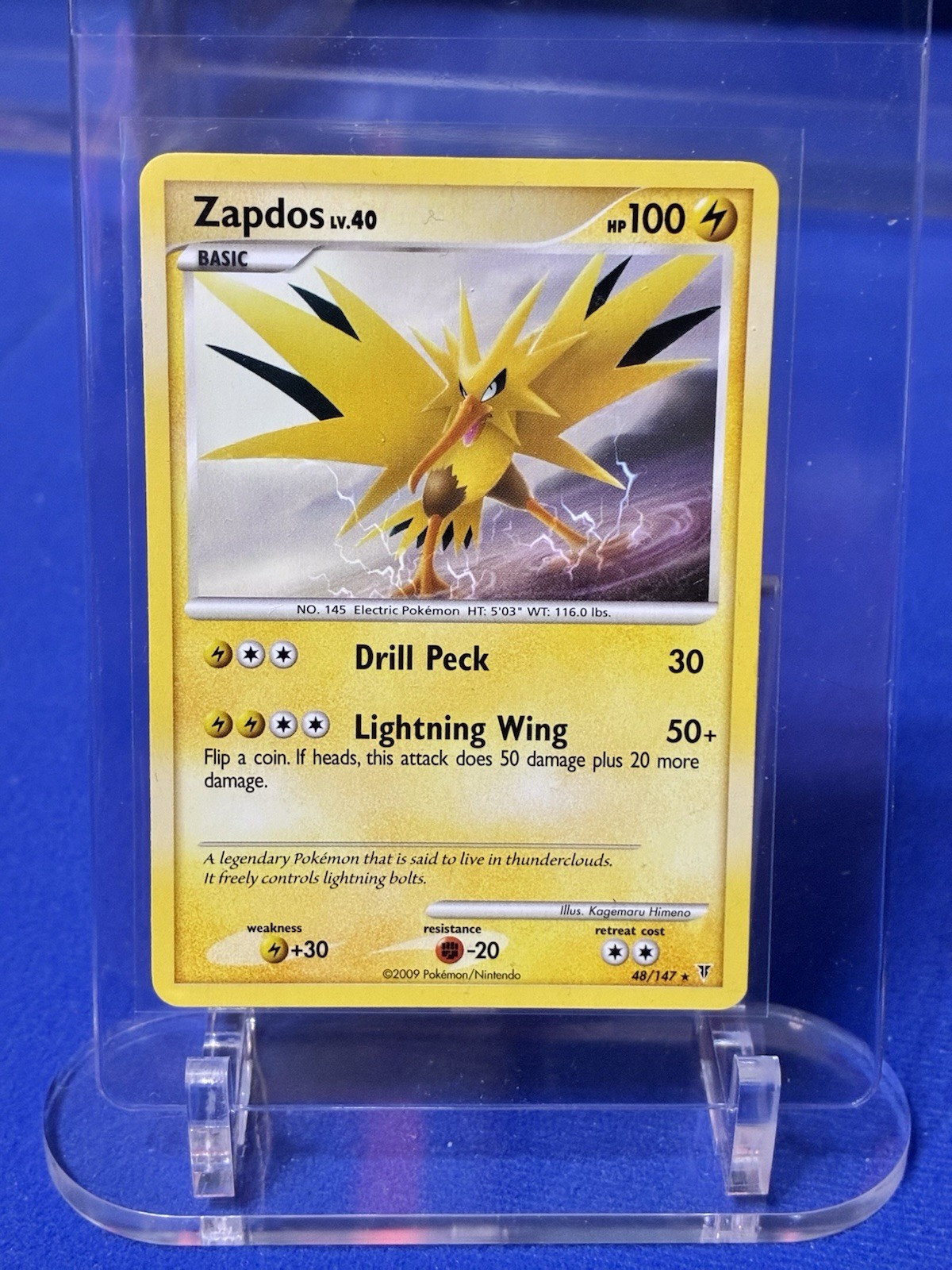 Nintendo Pokémon TCG Zapdos 48/147 Supreme Victors Rare 100 HP EN (2009)