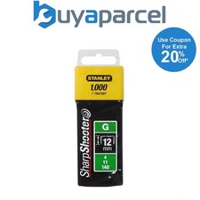 Stanley 1-TRA708T 1000 x Heavy Duty Staples 12mm 1/2" TRA708 Sharpshooter Type G 0.0060 per staple