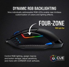 Corsair New Corsair Dark Core RGB Pro SE, Wireless FPS/MOBA Gaming Mouse, Black 7