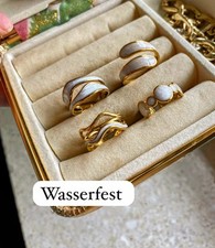 4 Vergoldete Ringe aus Edelstahl, größenver...