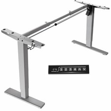 VIVO Gray Electric Stand Up Desk Frame, Single Motor Standing Adjustable Base