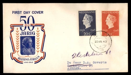 Mayfairstamps Netherlands FDC 1948 Queen Juiliana First Day Cover aax_34811