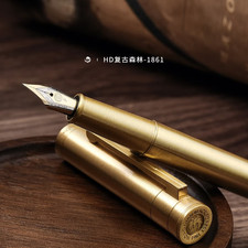 HongDian 1861 Brass FOUNTAIN PEN EF Nib - NEW in box