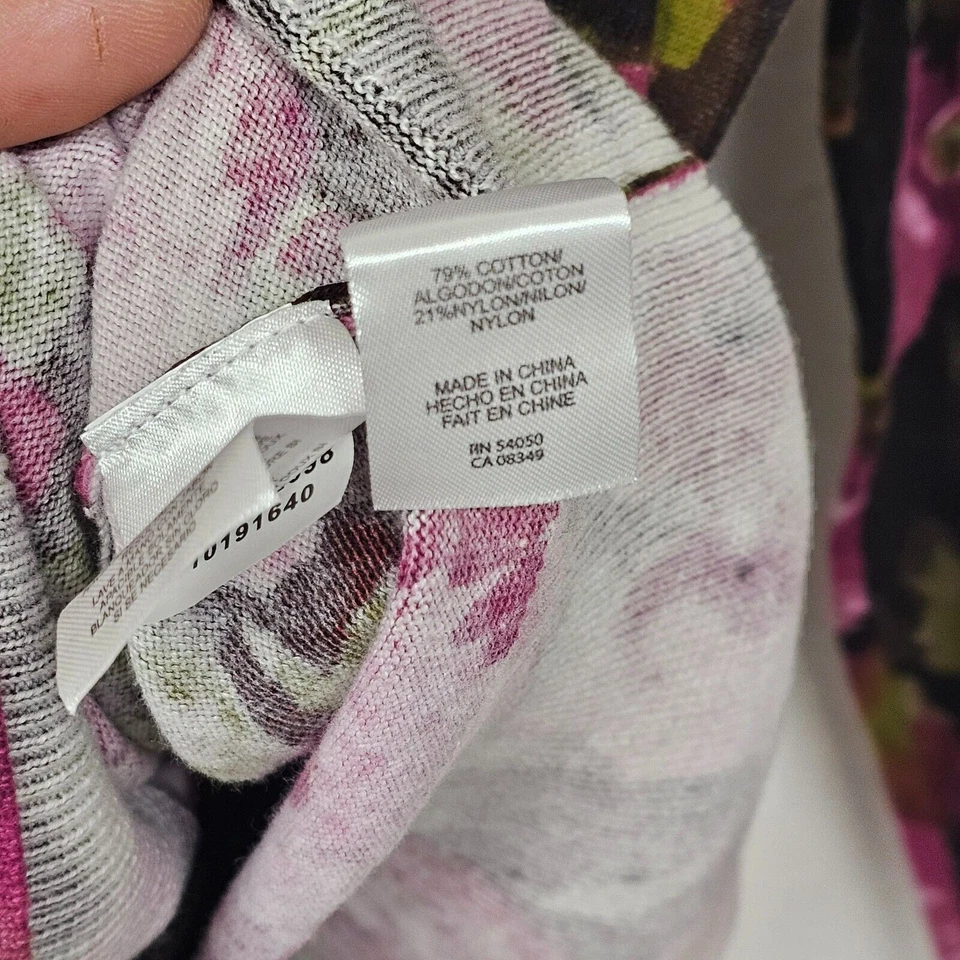 Cárdigan deportivo Jones New York para mujer talla XL floral oscuro Cottagecore oficina rosa Foto 4 de 4