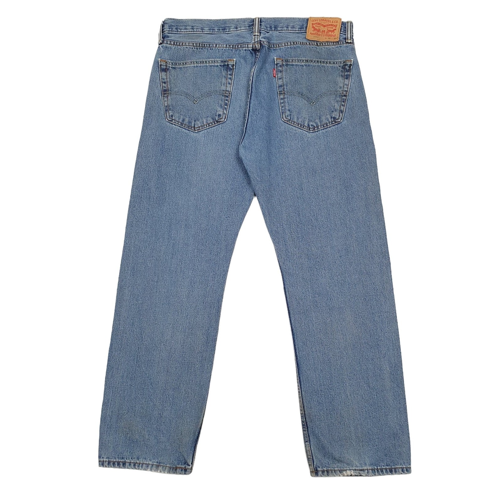 LEVIS 505 Jeans Regular Fit Blue Denim Trousers Mens W36 L30 image 3