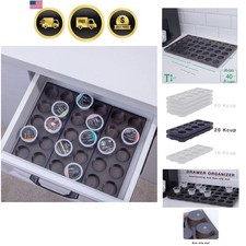 Coffee Pod Storage Organizer for Kitchen Drawer Holders 20 K CUP, Plastic Tr...