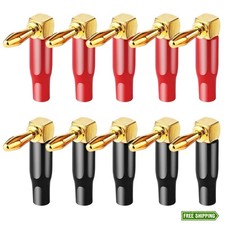 10pcs Right Angle Speaker Plugs 4mm/0.16