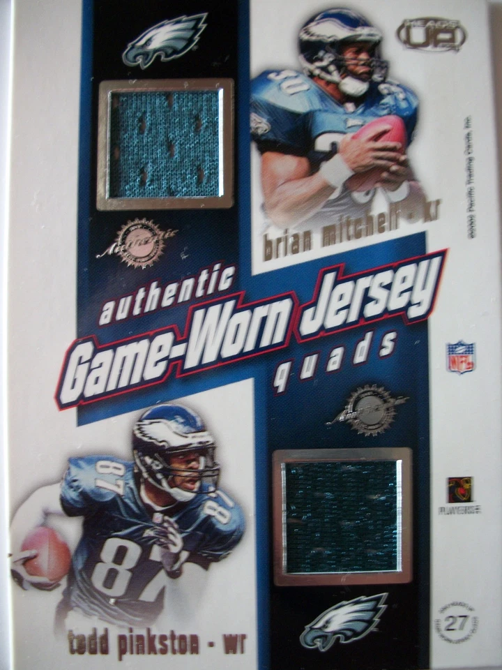 2002 PACIFIC HEADS UP QUAD EAGLES JERSEY # 27, McNABB ETC. - Image 2 of 2
