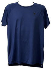 Spyder Active Stretch Short Sleeve Performance T Shirt Mens M Blue Athleisure