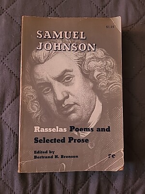 Rasselas, Poems and Selected Prose by Samuel Johnson (1961, Trade Paperback)