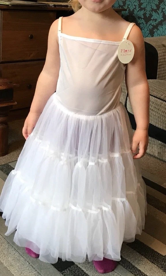 Fleur Enfant Fille Hoopless Jupon / Baptême Communion sous-Jupe / Danse Tutu - Photo 2/2