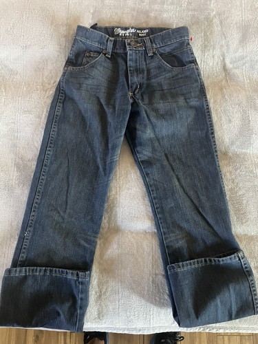 Wrangler Retro Boys Relaxed Boot Adjustable Jeans 12 Slim 23x27