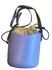 Secchiello in gomma viola O Bag donna tracolla tracolla corpo cestino Made in Italy