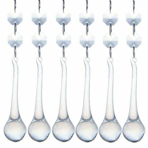 10 Stck. 5,3 Zoll Kristall Regentropfen Achteck Perle Kronleuchter Prismen Anhänger Lampe Teil - Bild 1 von 5