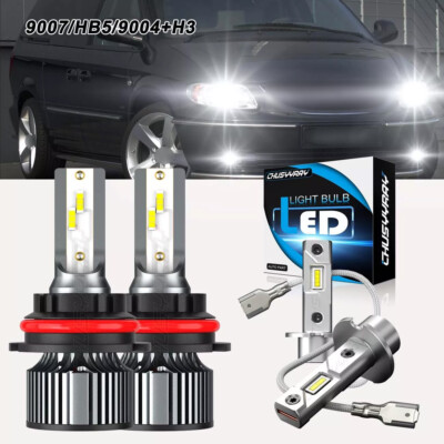 For Chrysler Grand Voyager 2000 6500K LED Headlight High Low + Fog Lights Bulbs