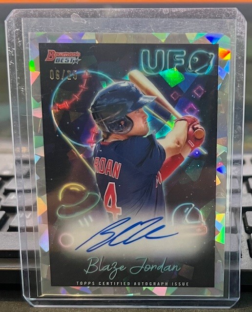 2022 Bowman's Best Bowman UFO Autographs Blaze Jordan Atomic Refractor /25 AU RC