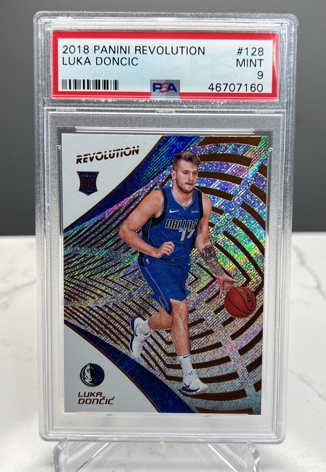 2018-19 Revolution Luka Doncic Rookie Card RC #128 PSA 9 Mint Mavericks