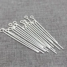 50pcs of 925 Sterling Silver Eye Pin Eyepin Wire 17mm 20mm 25mm 30mm 35mm