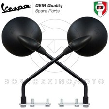KIT SPECCHIETTI OMOLOGATI RETROVISORE NERO VESPA PX 125 150 200 E ARCOBALENO