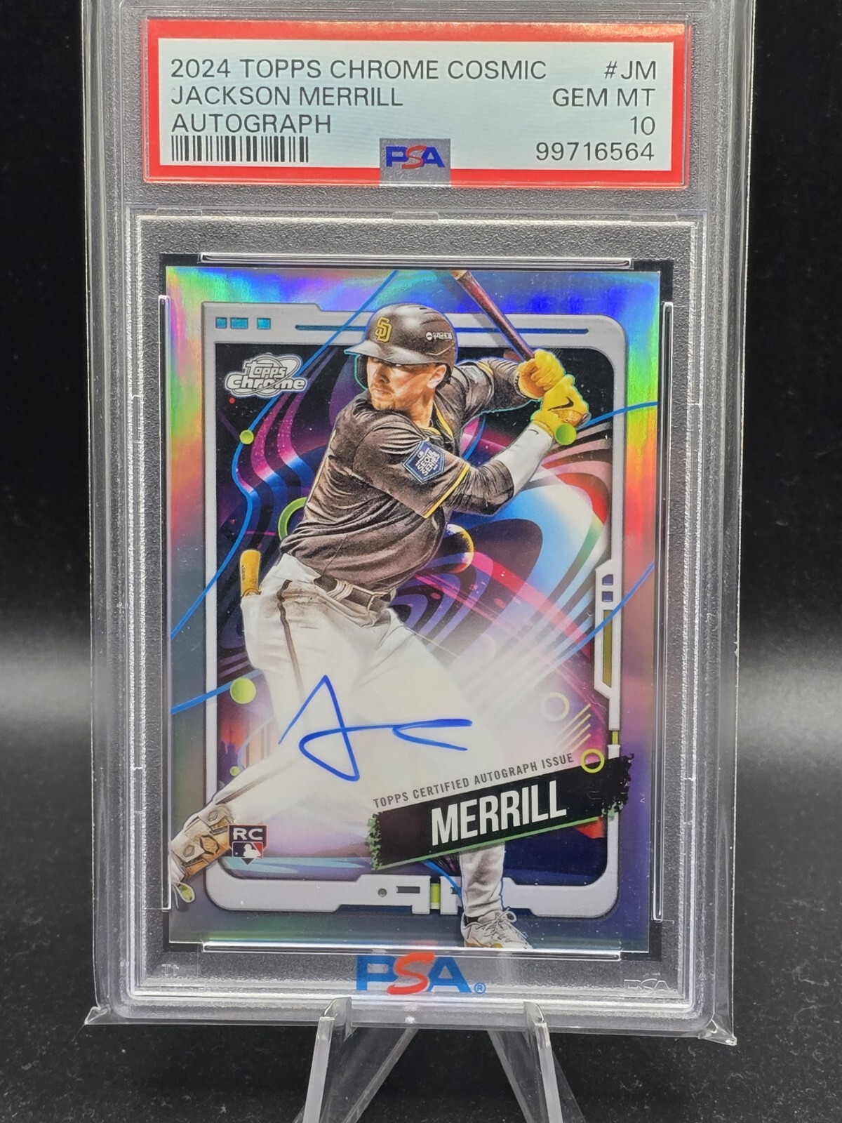2024 Topps Chrome Cosmic Auto Jackson Merrill JM PSA 10 Rookie,RC