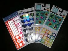 NEW 4 Pack Assortment Sticker Sheets ~ Hearts Animals Inspirational