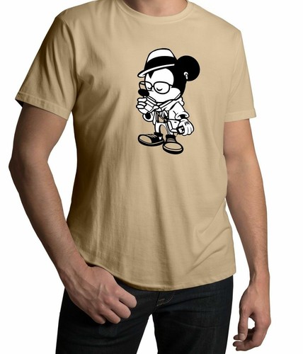 T-shirt maglietta uomo/unisex stampa grafica cartone animato regalo Topolino bere caffè - Foto 7 di 17