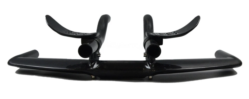 Manillar de bicicleta de carretera de fibra de carbono UD 31,8 mm TT bicicleta Bullhorn barra aerobar brillo Foto 3 de 4