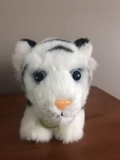 Miyoni By Aurora White Striped Tiger Cub Plush Stuffed Animal Doll Toy 8"